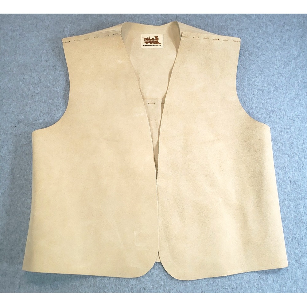 Cow Catcher Leatherworks Vest Unisex Adult Size Tan Western Rodeo Ranch Wear